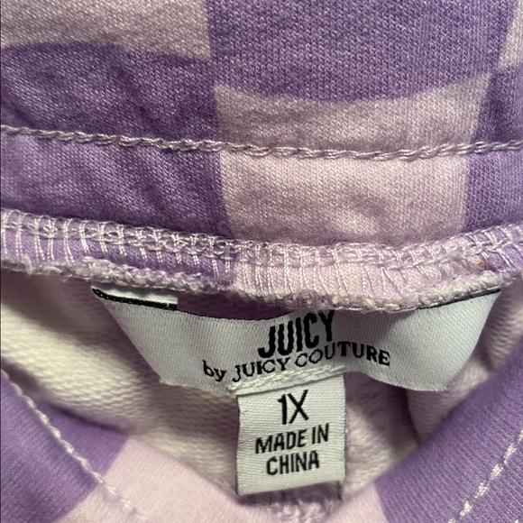 Juicy Couture Lavender Checkered Wide Leg Pants…size 1X - Picture 3 of 4